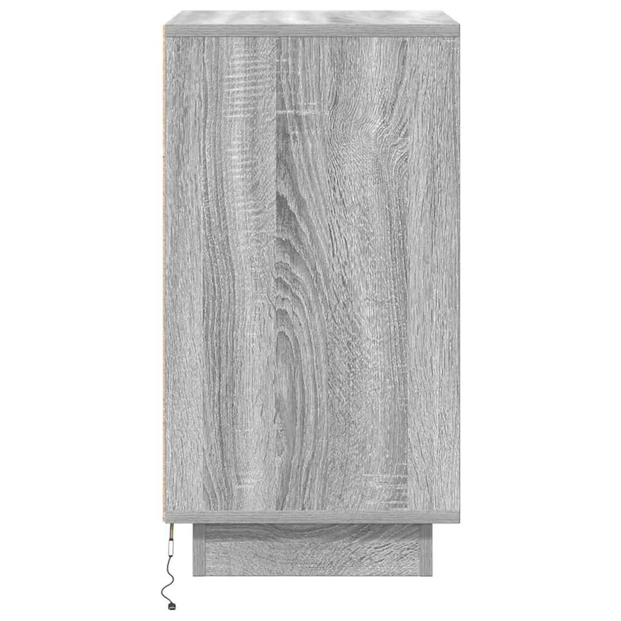Table de chevet avec lumières LED sonoma gris 38x34x65 cm - 8