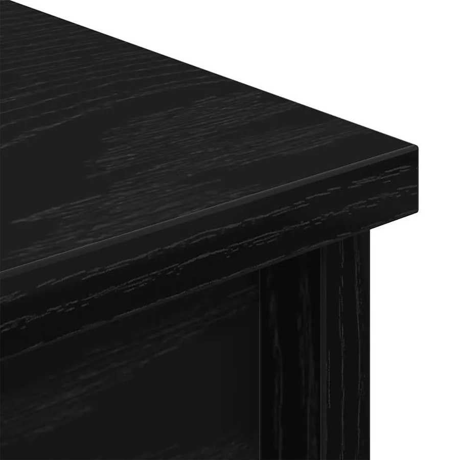 Buffet haut chêne noir 37,5x35x180 cm bois d'ingénierie - 9