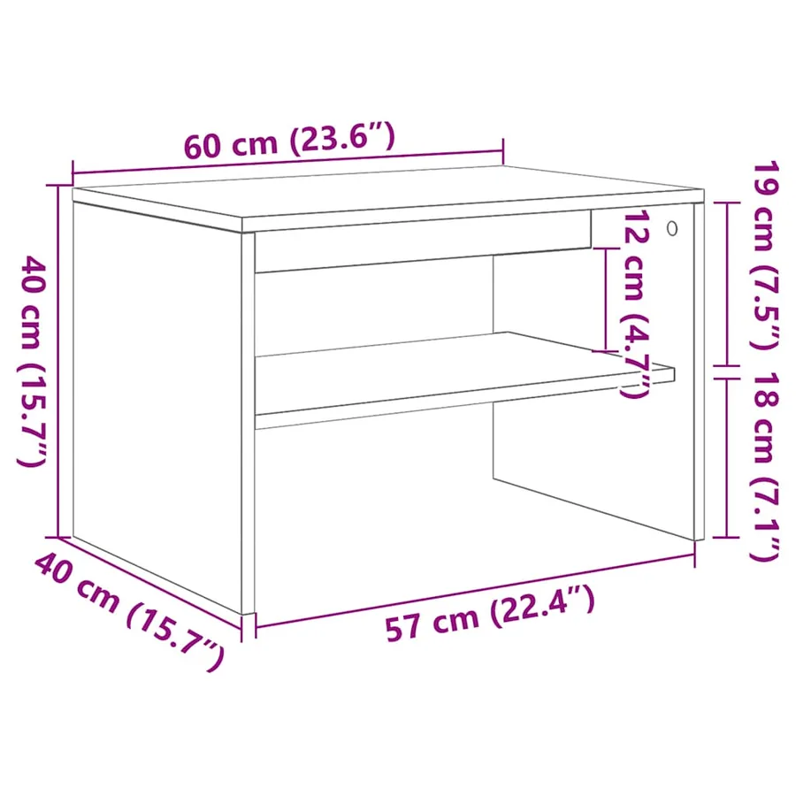 Meuble TV blanc 60x40x40 cm bois d'ingénierie - 10
