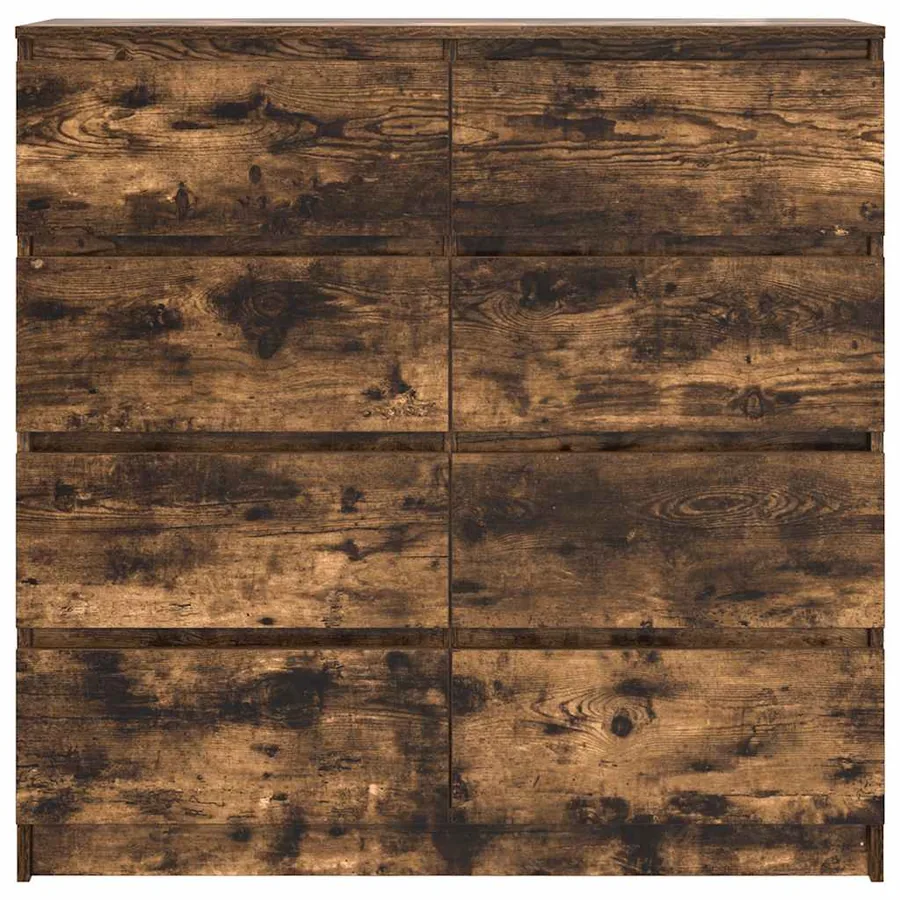 Buffet chêne fumé 100x35x99 cm bois d'ingénierie - 6