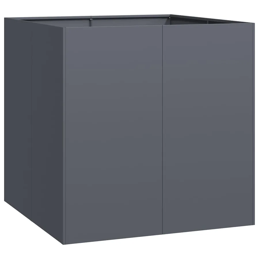 Jardinière anthracite 80x80x80 cm acier - 2