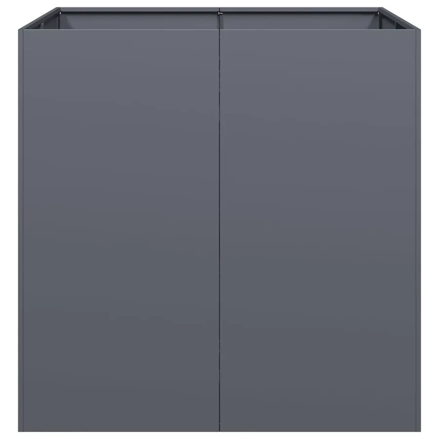 Jardinière anthracite 80x80x80 cm acier - 4