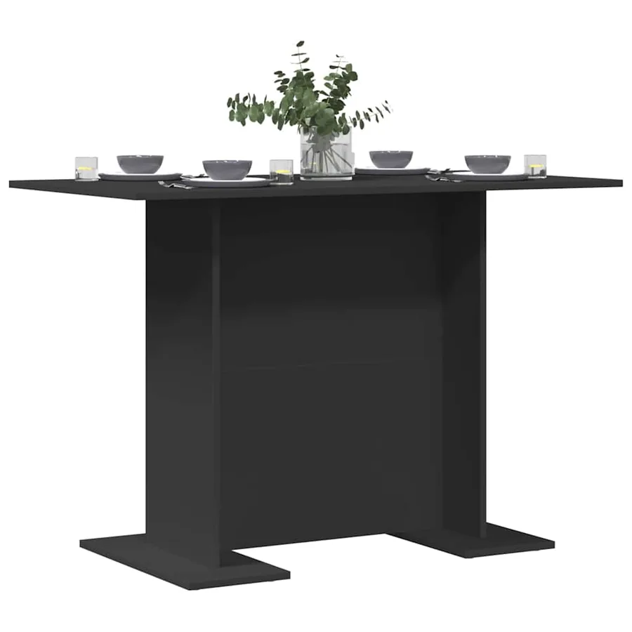 Table de salle à manger / Table de repas Noir 110 x 60 x 75 cm - 3
