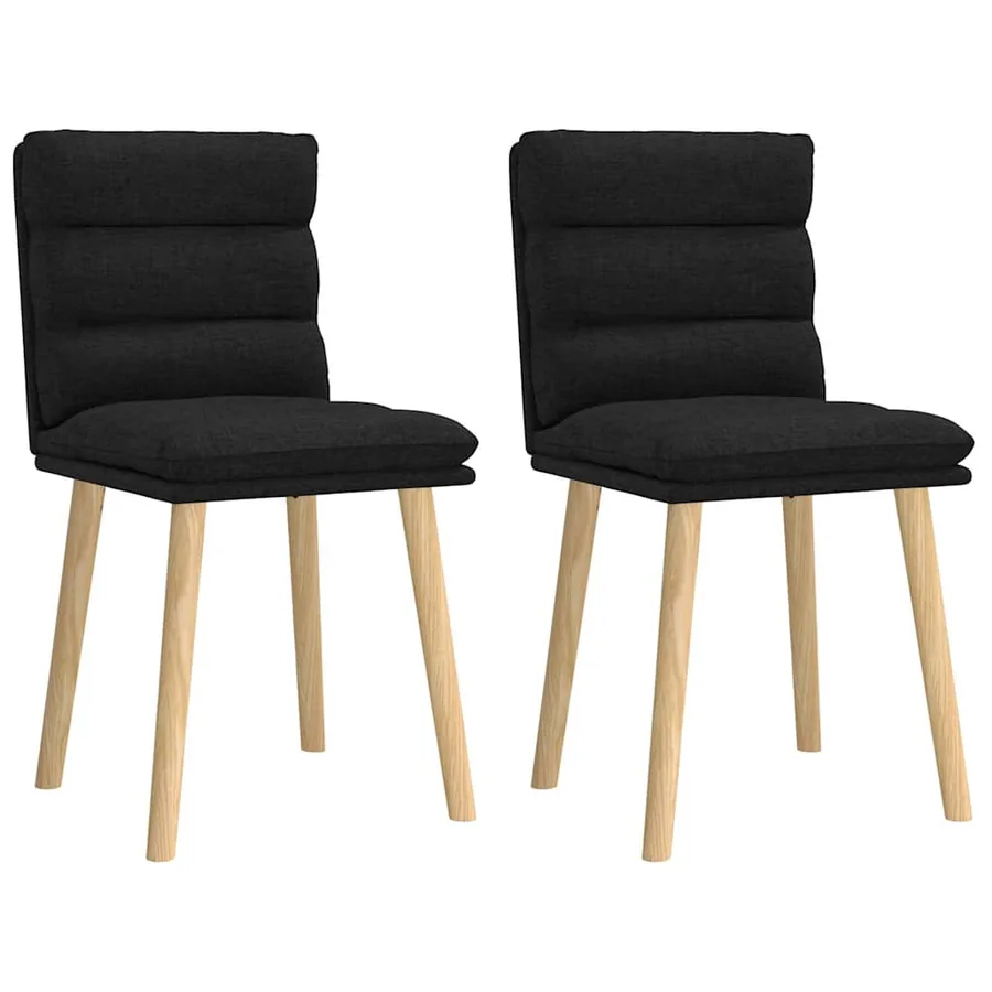 Chaises à manger lot de 2 noir tissu