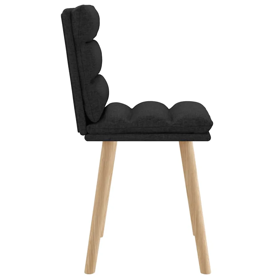 Chaises à manger lot de 2 noir tissu - 5