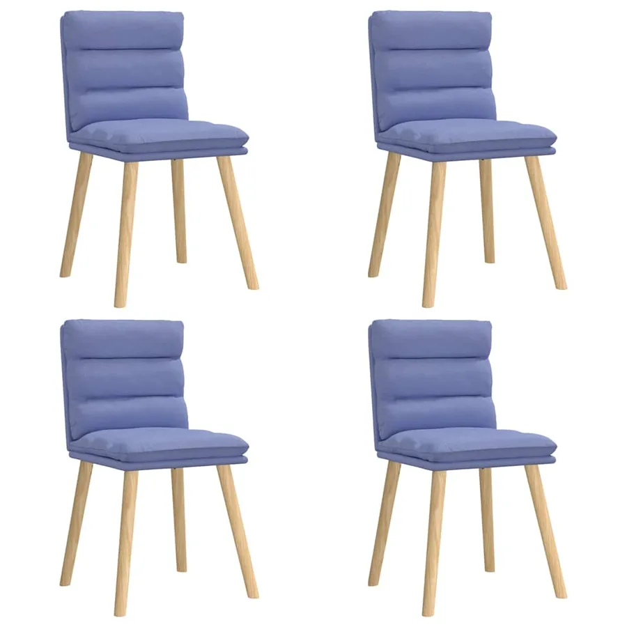 Chaises à manger lot de 4 bleu jean tissu - 2