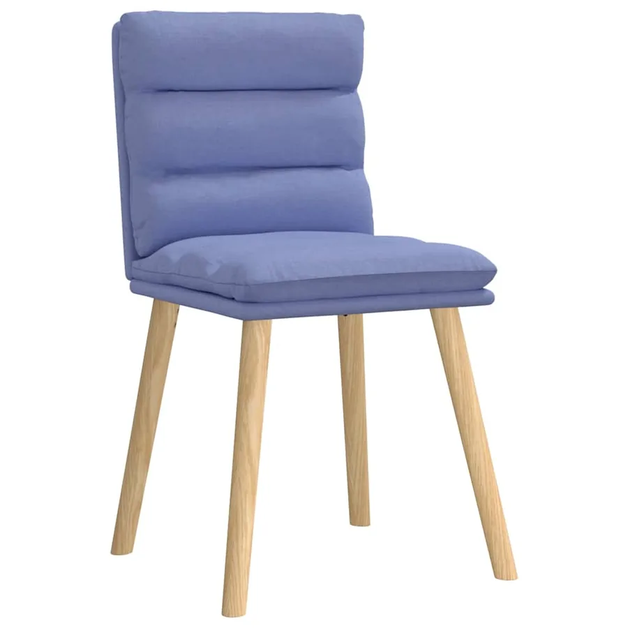 Chaises à manger lot de 4 bleu jean tissu - 3