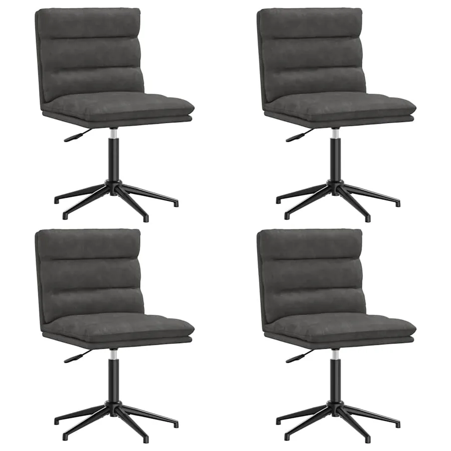 Chaises à manger lot de 4 noir similicuir - 2