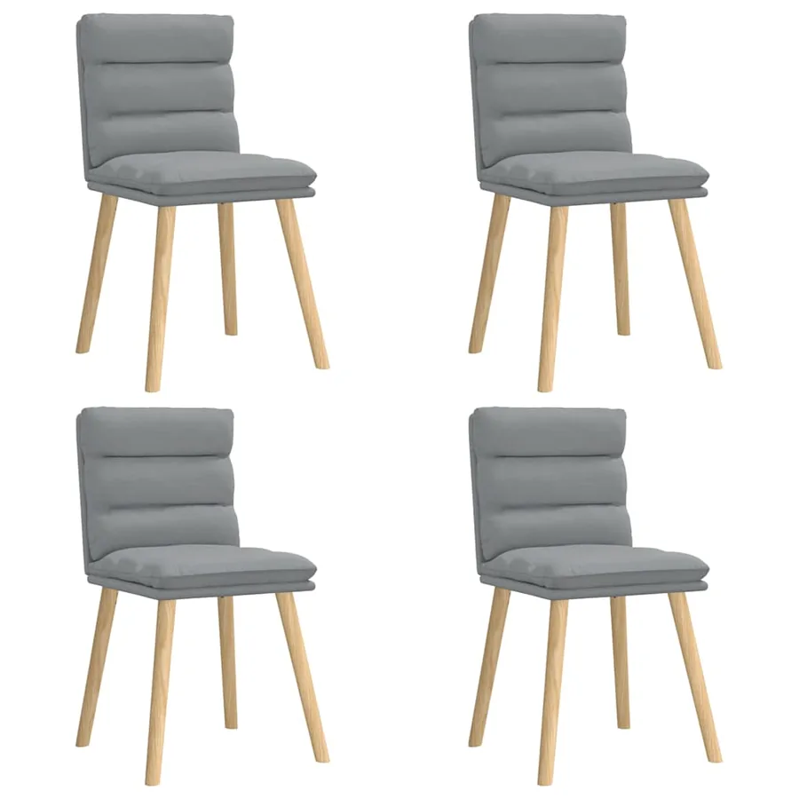 Chaises à manger lot de 4 gris clair tissu - 2
