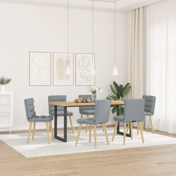 Chaises à manger lot de 6 gris clair tissu