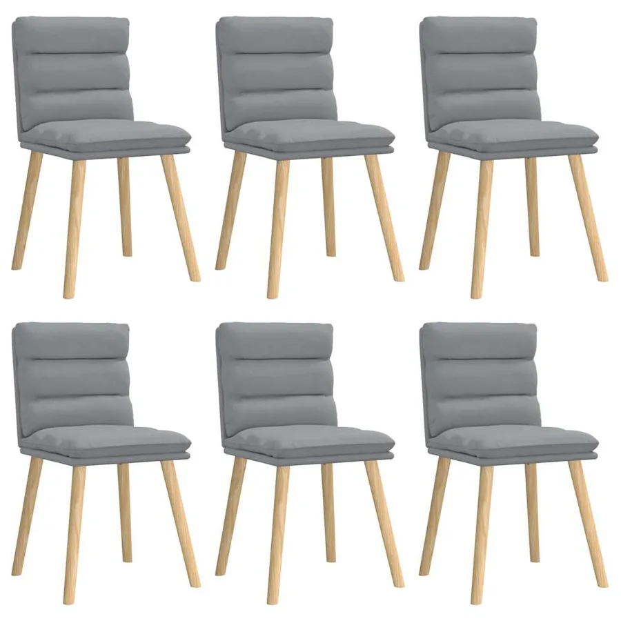 Chaises à manger lot de 6 gris clair tissu - 2