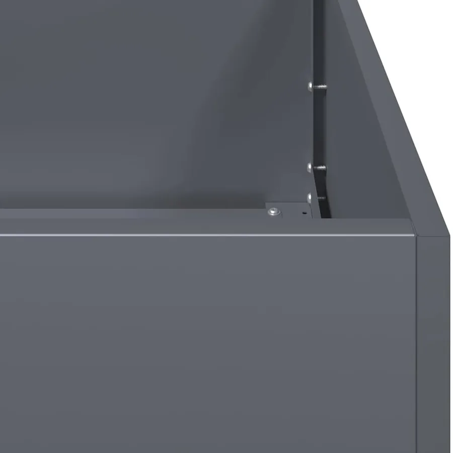 Jardinière anthracite 40x80x80 cm acier - 7