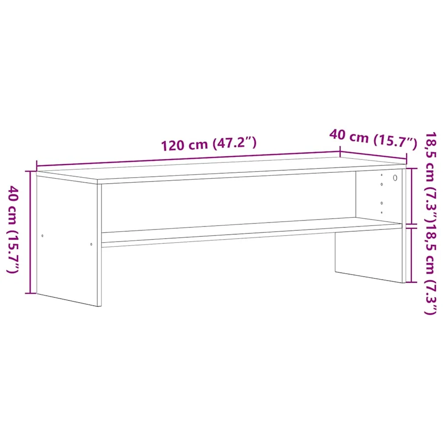 Meuble TV chêne noir 120x40x40 cm bois d'ingénierie - 10