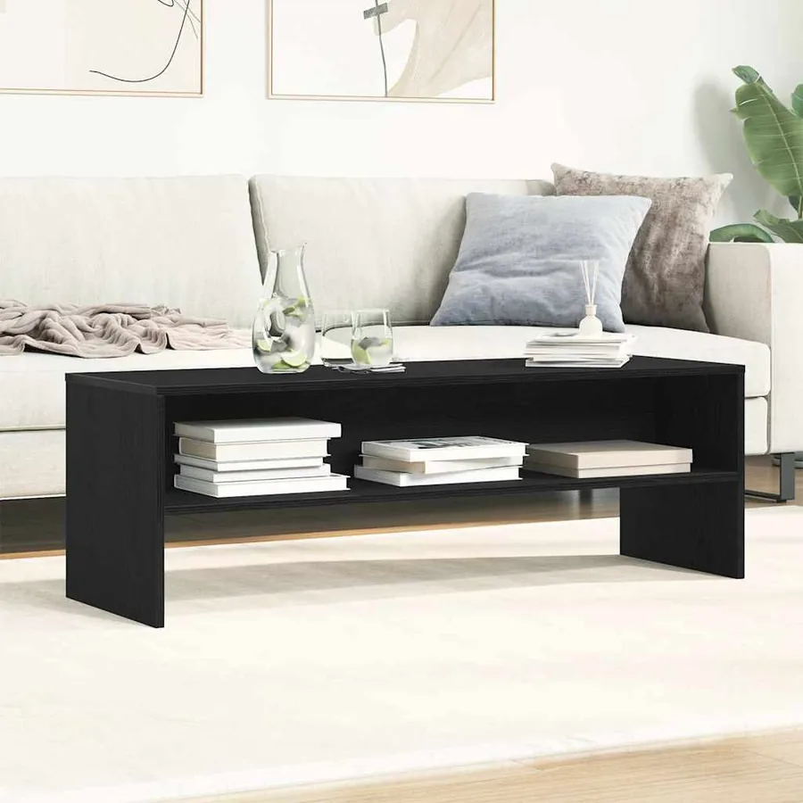 Meuble TV chêne noir 120x40x40 cm bois d'ingénierie - 3