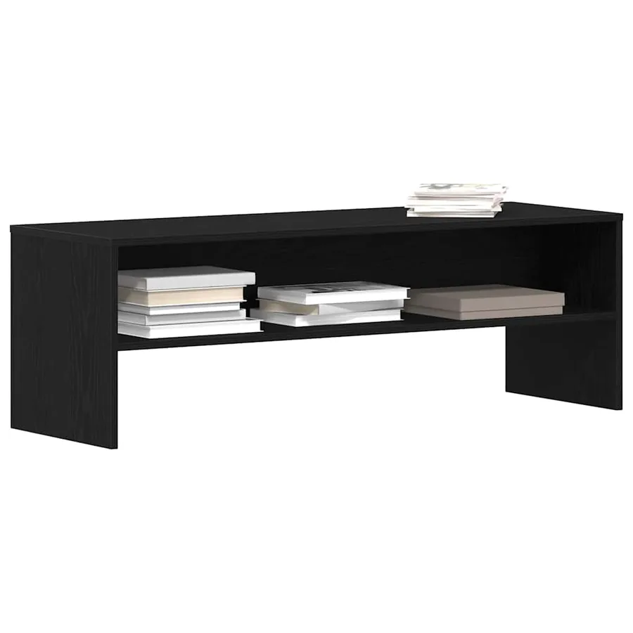 Meuble TV chêne noir 120x40x40 cm bois d'ingénierie - 4