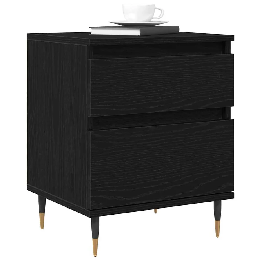 Cabinet de chevet Chêne noir 40 x 35 x 50 cm Bois d'ingénierie - 3
