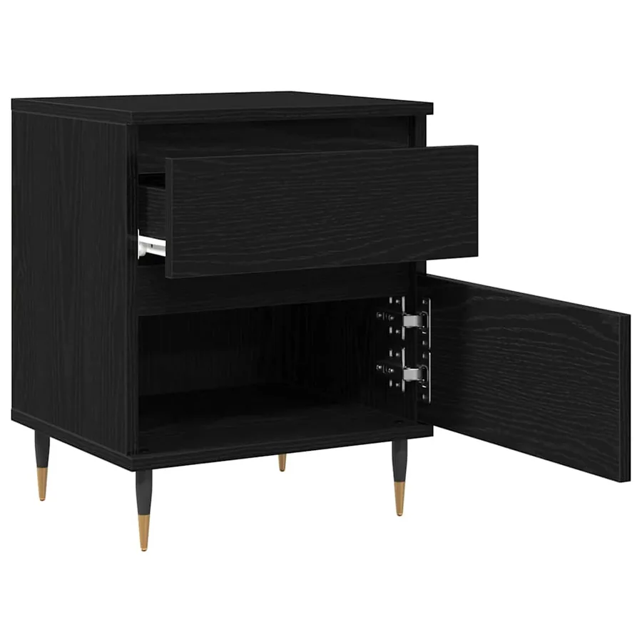 Cabinet de chevet Chêne noir 40 x 35 x 50 cm Bois d'ingénierie - 5