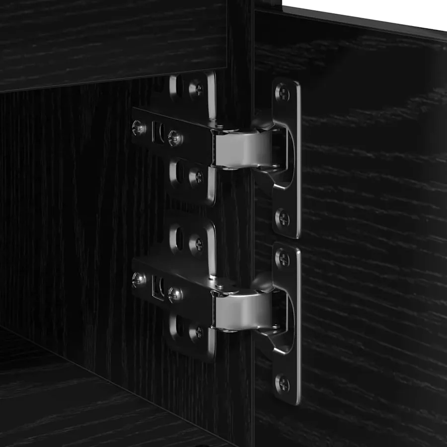 Cabinet de chevet Chêne noir 40 x 35 x 50 cm Bois d'ingénierie - 9