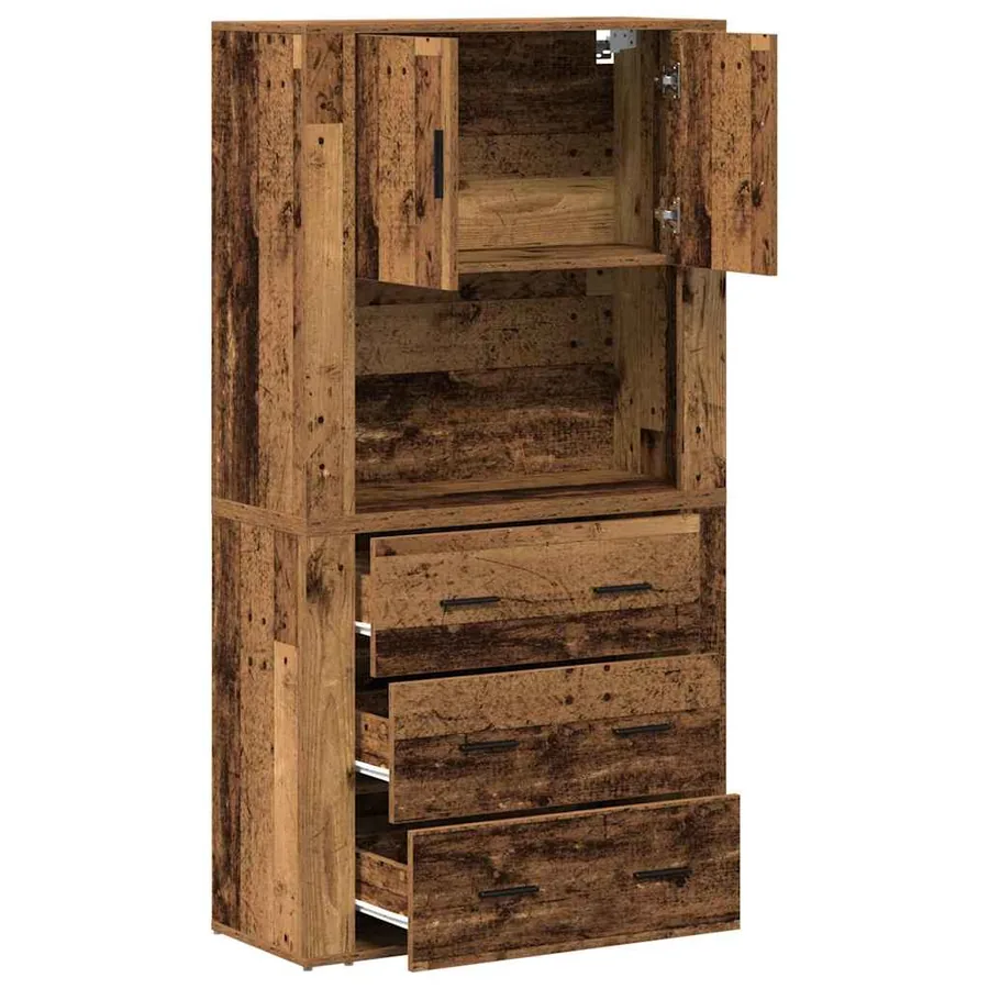 Haut Armoire Bois ancien 80 x 33 x 150 cm Bois d'ingénierie - 5