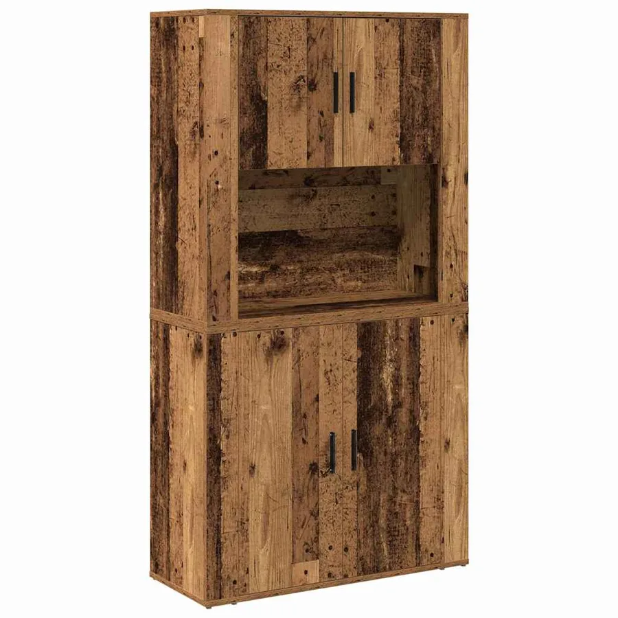 Haut Armoire Bois ancien 80 x 33 x 150 cm Bois d'ingénierie - 2