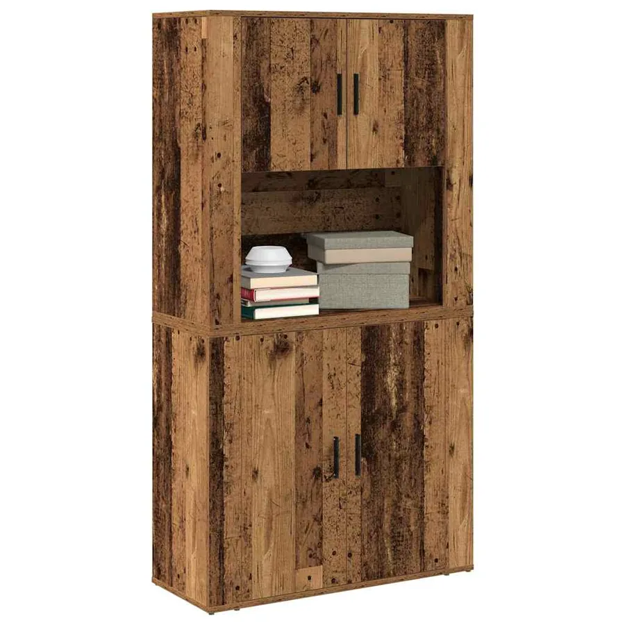 Haut Armoire Bois ancien 80 x 33 x 150 cm Bois d'ingénierie - 3
