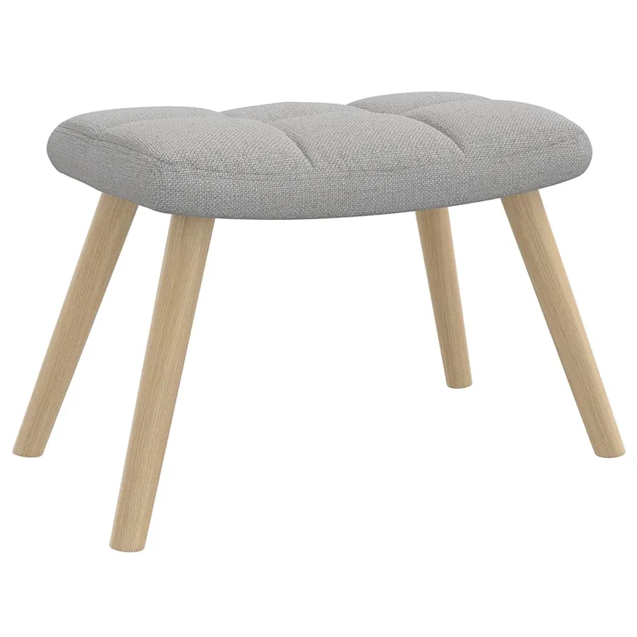 Chaise à bascule avec repose-pied gris nuage tissu - 6