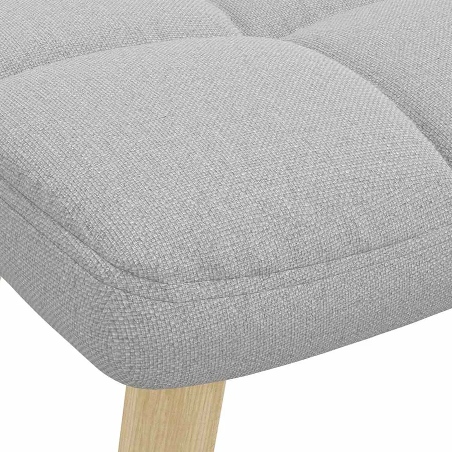 Chaise à bascule avec repose-pied gris nuage tissu - 9