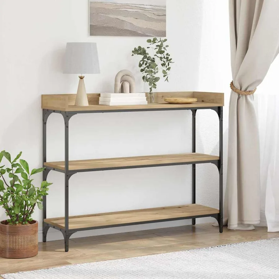 Table Console chêne artisanal 100 x 30 x 80 cm