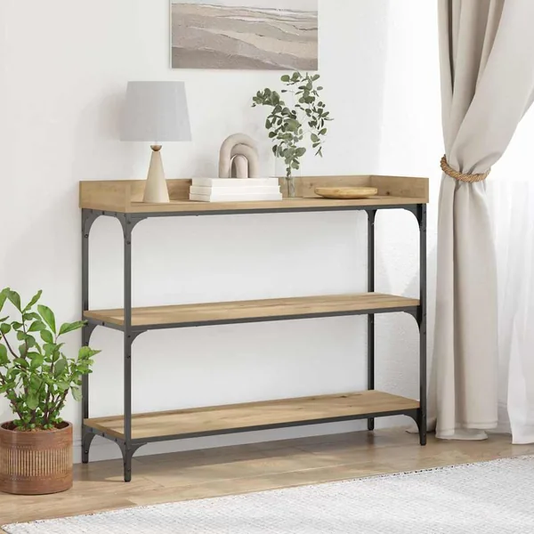 Table Console chêne artisanal 100 x 30 x 80 cm