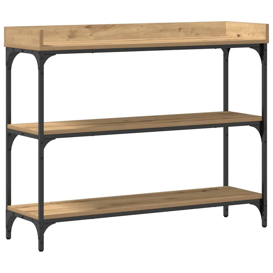 Table Console chêne artisanal 100 x 30 x 80 cm - 2