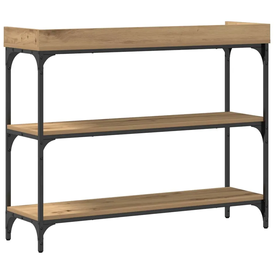 Table Console chêne artisanal 100 x 30 x 80 cm - 7