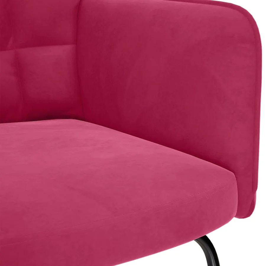 Chaise à bascule Rouge bordeaux Velours - 6