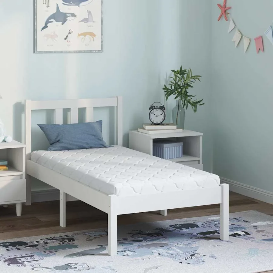 Matelas Blanc 70 x 140 cm Tissu jacquard