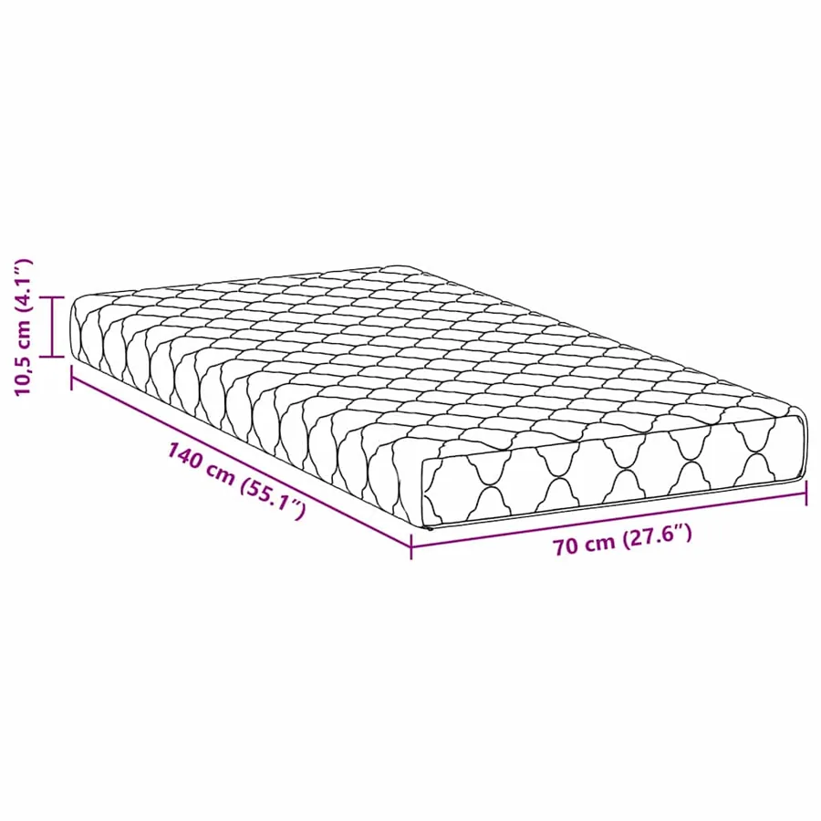 Matelas Blanc 70 x 140 cm Tissu jacquard - 11