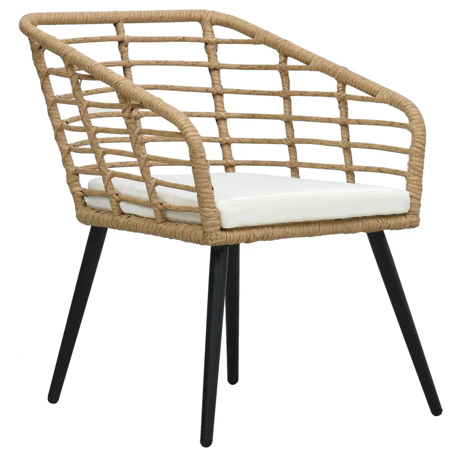 Ensemble de bistro 3 pcs Résine tressée Chêne - 2