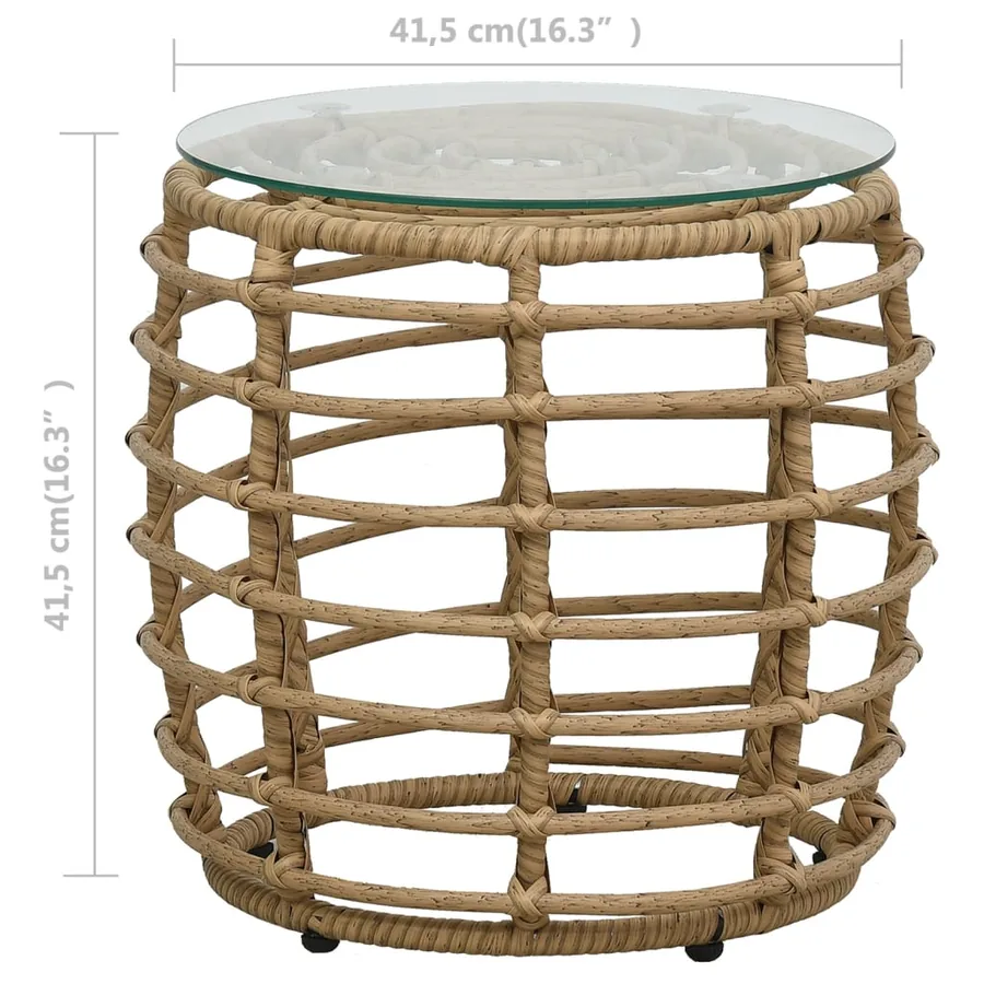 Ensemble de bistro 3 pcs Résine tressée Chêne - 8