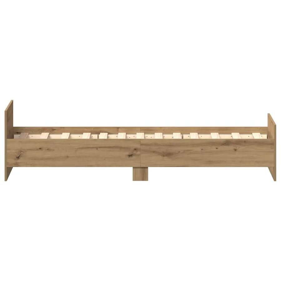 Cadre de lit sans matelas chêne artisanal 75x190 cm - 7