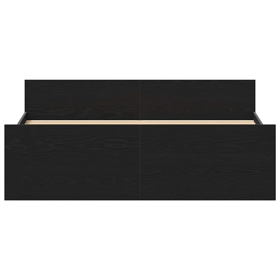 Cadre de lit sans matelas chêne noir 140 x 190 cm bois d'ingénierie - 6