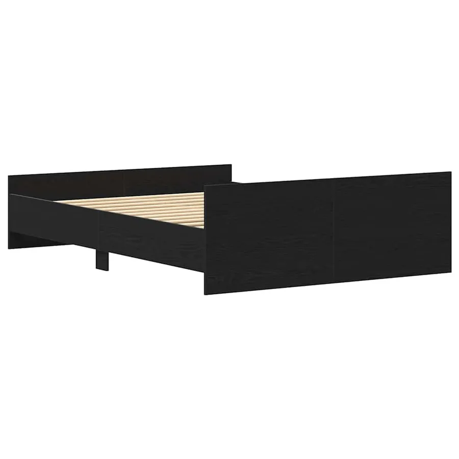 Cadre de lit sans matelas chêne noir 140 x 190 cm bois d'ingénierie - 7