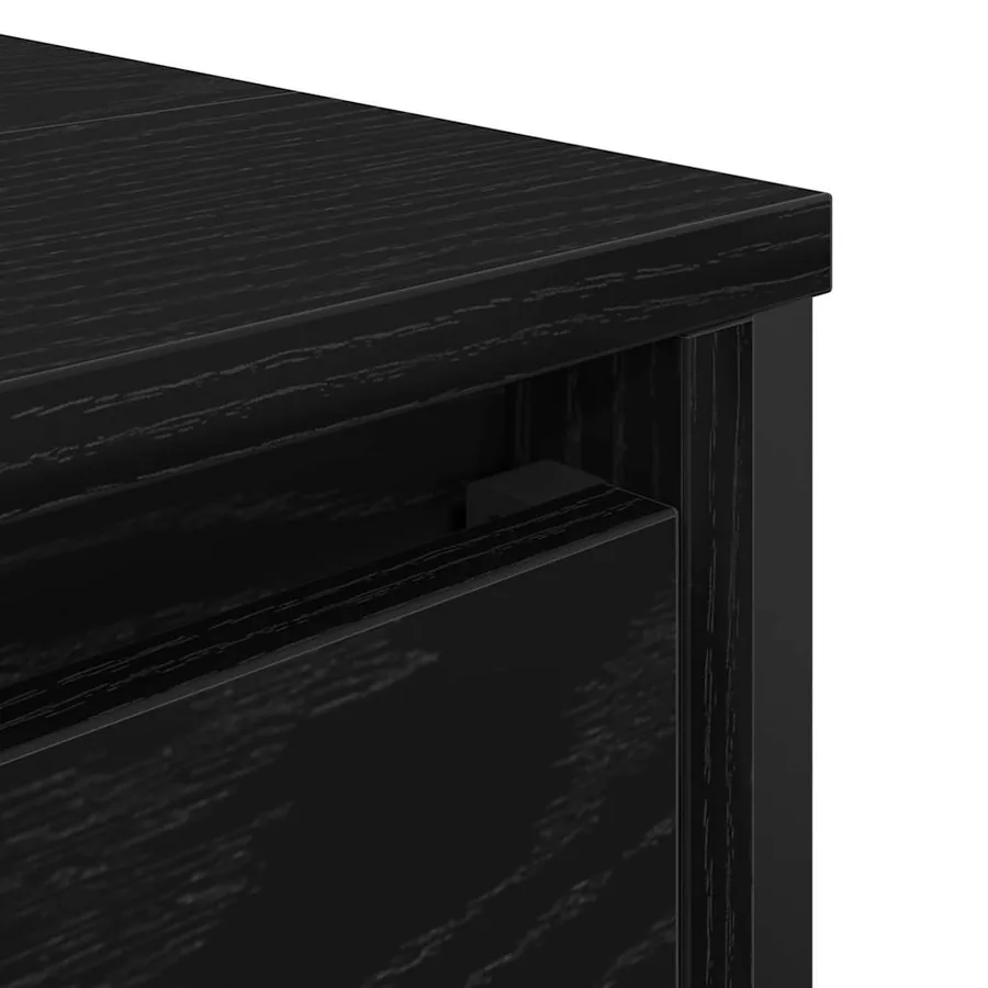 Meuble de salle de bain lavabo tiroirs chêne noir 90x34,5x60 cm - 11