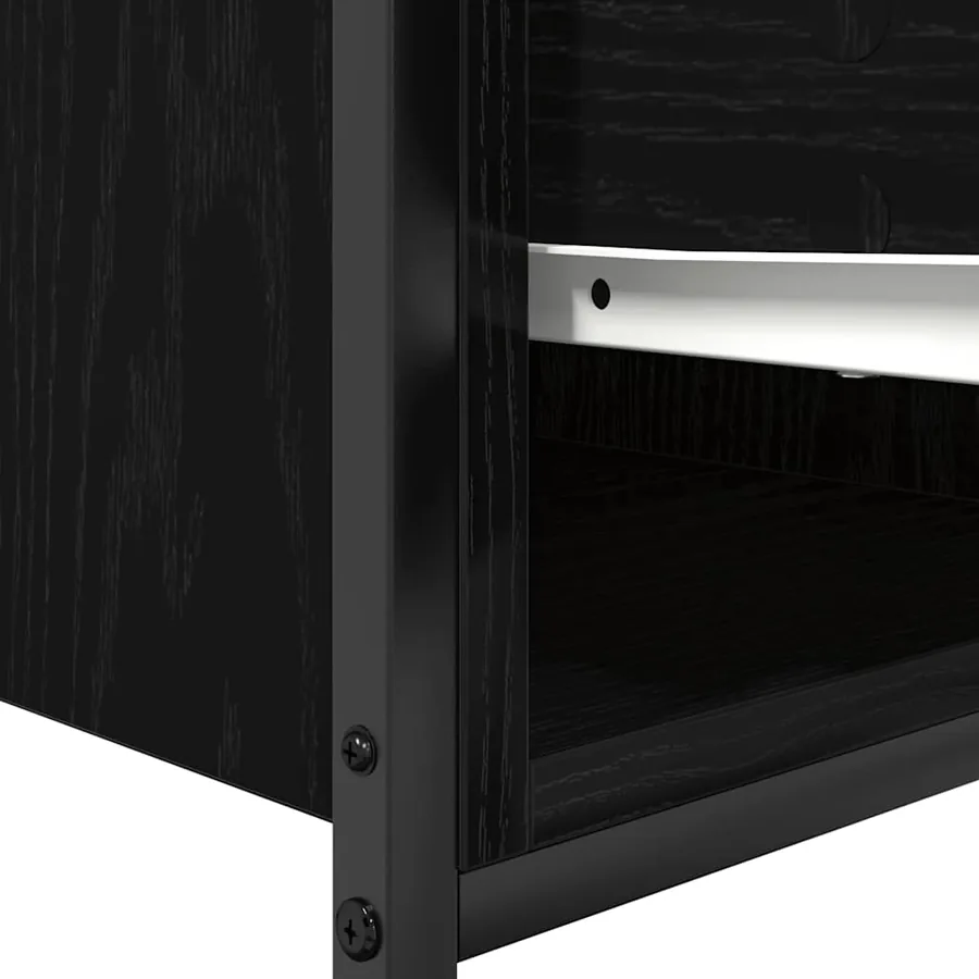 Meuble de salle de bain lavabo tiroirs chêne noir 90x34,5x60 cm - 12