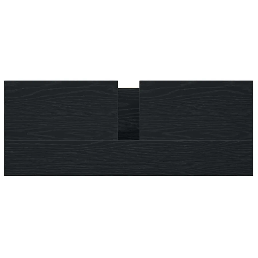 Meuble de salle de bain lavabo tiroirs chêne noir 90x34,5x60 cm - 9
