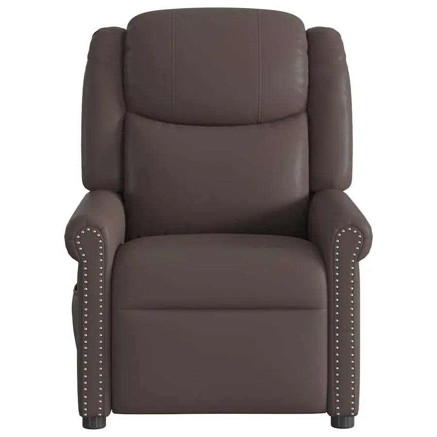 Fauteuil de massage inclinable électrique marron brillant - 4