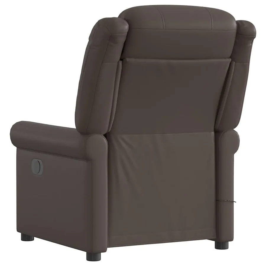 Fauteuil de massage inclinable électrique marron brillant - 6