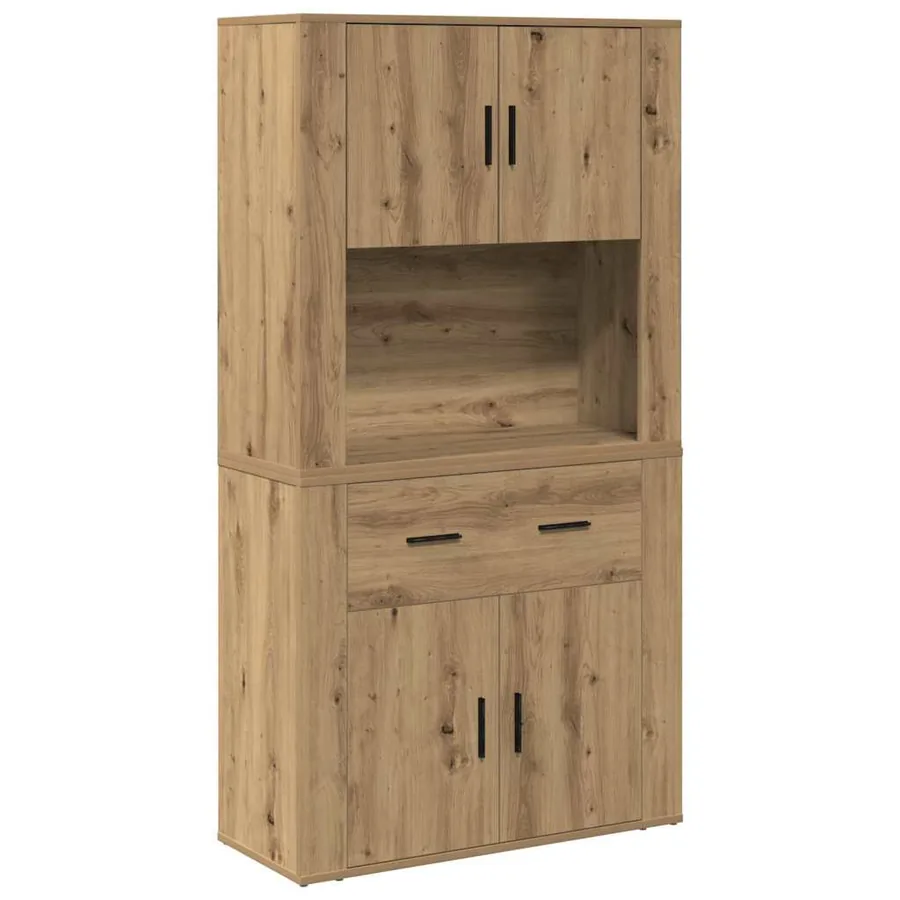 Haut de Buffet chêne artisanal 80 x 33 x 150 cm - 2