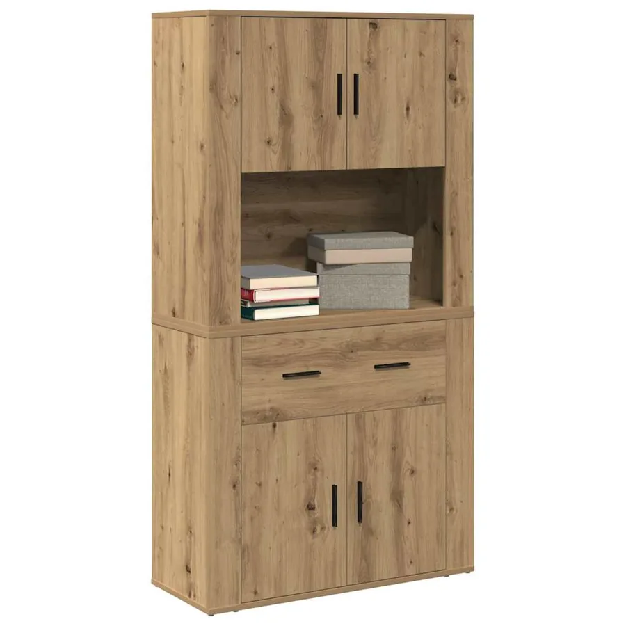 Haut de Buffet chêne artisanal 80 x 33 x 150 cm - 3