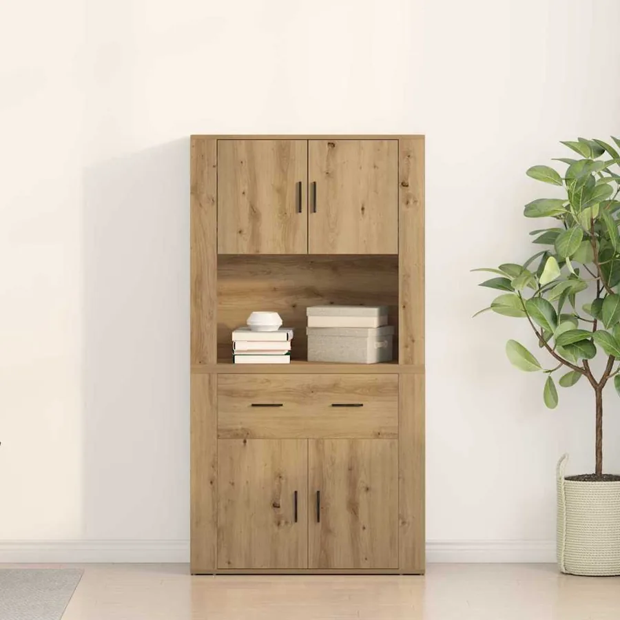 Haut de Buffet chêne artisanal 80 x 33 x 150 cm - 4