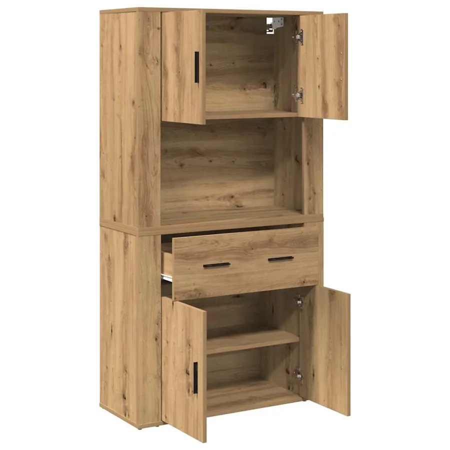 Haut de Buffet chêne artisanal 80 x 33 x 150 cm - 5