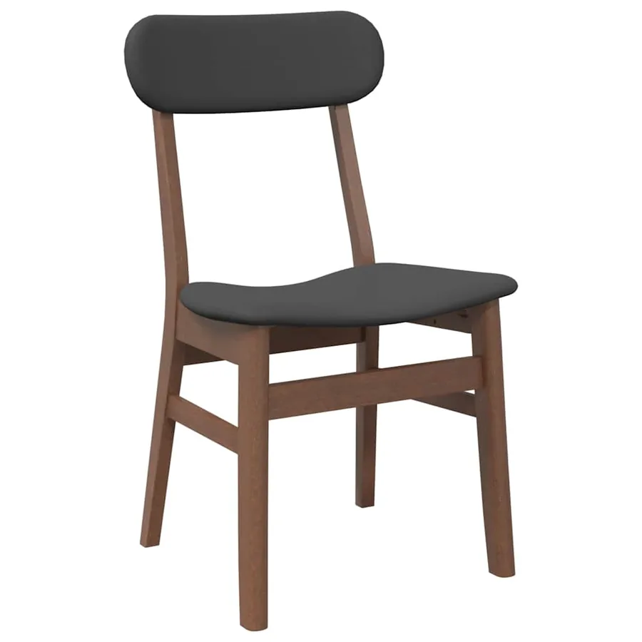 Chaises à manger coussins 2 pcs marron bois massif caoutchouc - 4