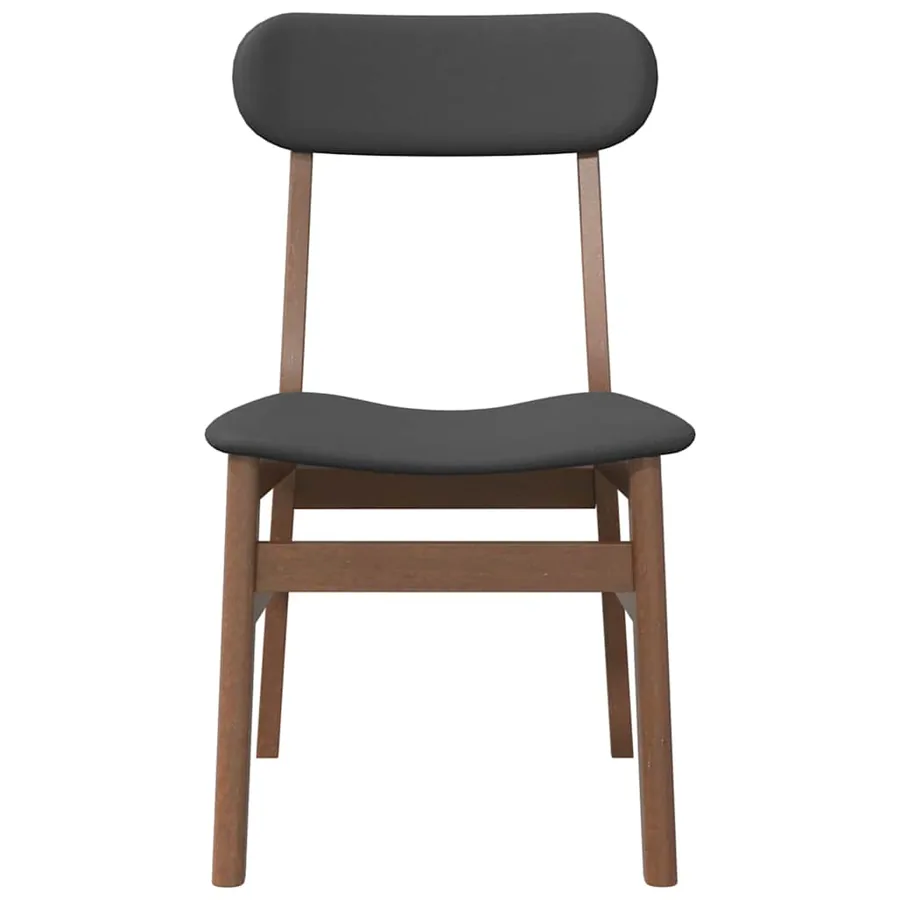 Chaises à manger coussins 2 pcs marron bois massif caoutchouc - 5